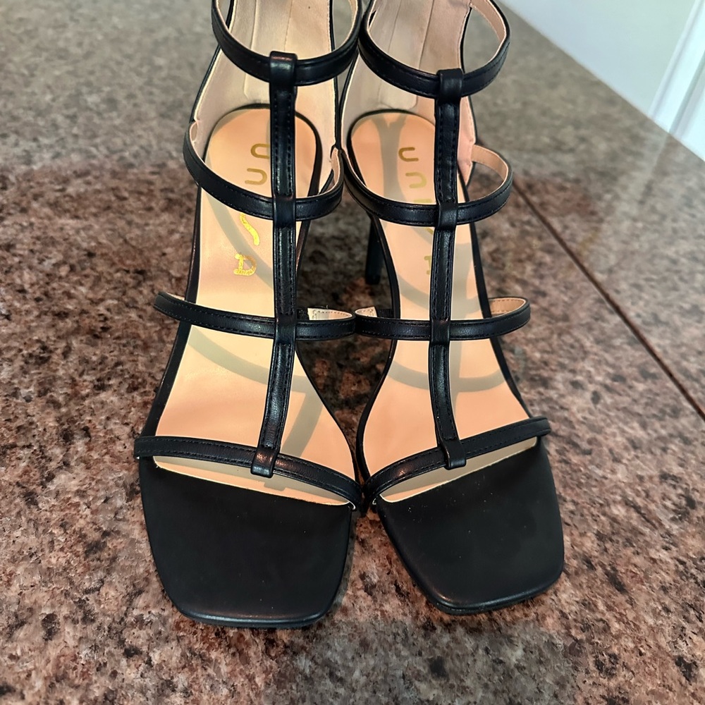 Black Strappy Heeled Sandals